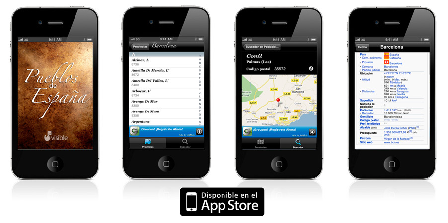 pantallas app pueblos de España